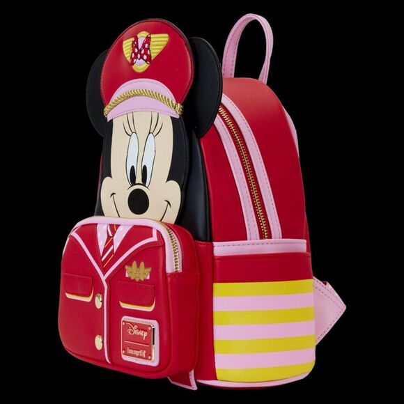 COPY - Loungefly Disney Minnie Mouse Pilot Cosplay Mini Backpack, Wallet set NWT - Picture 6 of 8